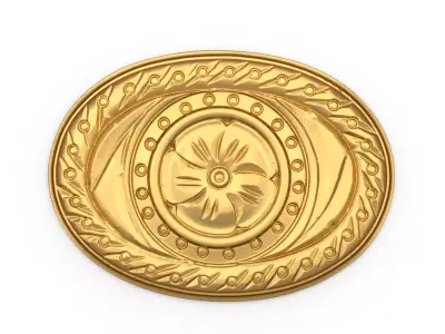 Classic oval decor ornament carved 20 3D model