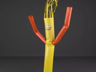 Skydancer balloon stick with face 3D model