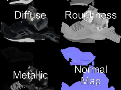 Sport Running Shoe D Model Pack Low-poly 3D model