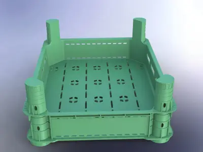 Plastic crate 3D model  3D print model