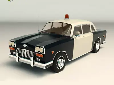 Low Poly Police Car 03 Low-poly 3D model