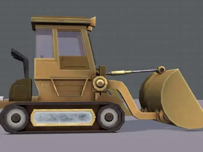 Tractor Cartoon Low-poly 3D model