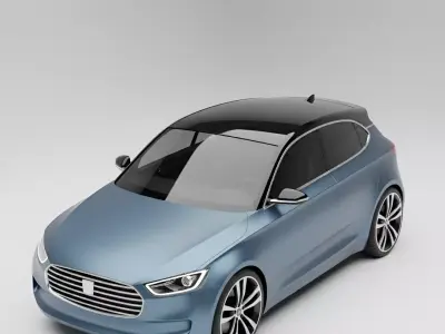 Modern Compact Hatchback Concept Low-poly 3D model