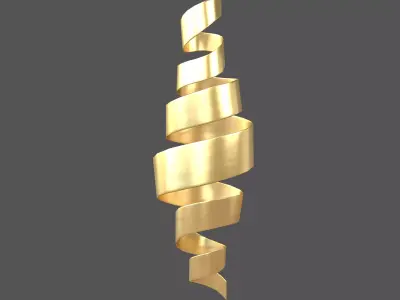 Spiral Ribbon Floating v1 001 Low-poly 3D model