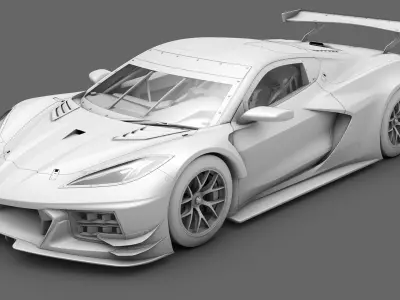 Chevrolet Corvette C8R GT3 GTLM Low-poly 3D model