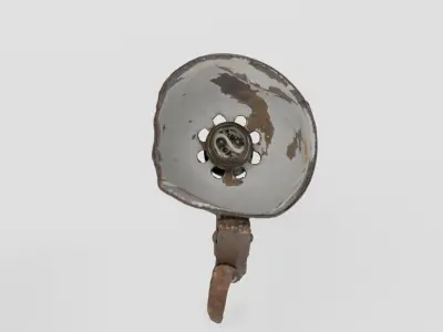 Rusty Lead Lamp Work Light photogrammetry scan PBR 4K textures Low-poly 3D model