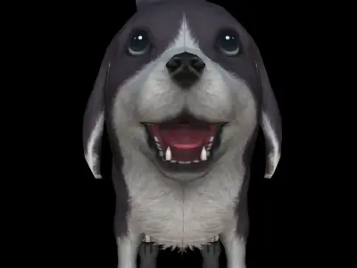 cute dog puppy Low-poly 3D model