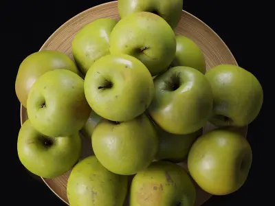 Granny Smith Apples - 4 models Low-poly 3D model