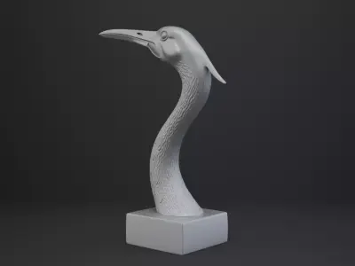 Crane Bust - Animal Figurine 3D print model