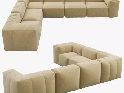 Restoration Hardware Preconfigured Fulham L-Sectional Sofa 3D model