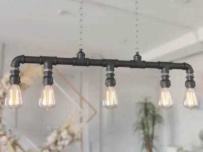 Ceiling Tube Bulb Lamp 3D model