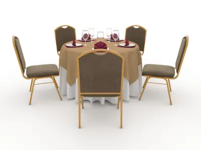 Banquet Table and Chair 11 3D model