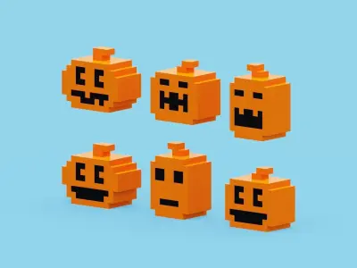 Halloween Pumpkin Low-poly 3D model