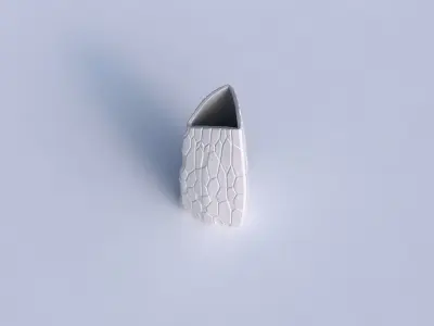 Vase curved tipping triangle with organic cells 3D print model