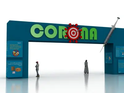 Huge ads Gate for Coronavirus-Tunal Low-poly 3D model