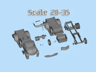 STL for 3Dprinting custom vintage older COE ratrod lowered truck 3D print model