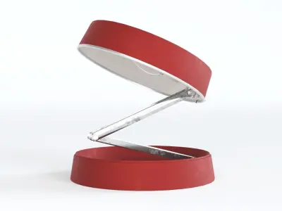 Folding Red Retro Rigged Lamp  3D model