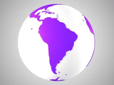 Solid Color Purpal White Globe 3D model