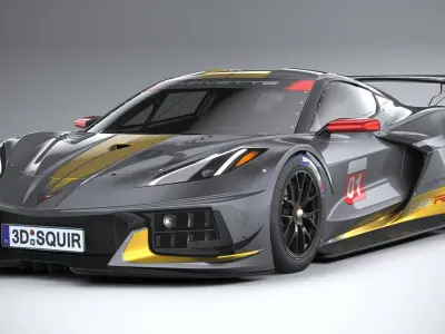 Chevrolet Corvette C8R racing CG 2020 3D model
