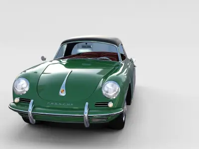 Porsche 356 with interior Pack 3D model