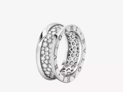 BULGARI - B ZERO 1 RING - TWO BAND WITH DIAMONDS  3D print model