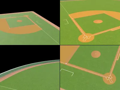Baseball Field 4k PBR Low-poly 3D model