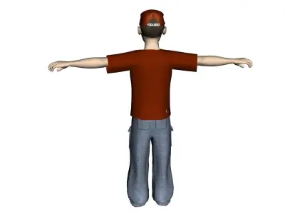 skateboarder 3D Model man in shirt 3D model
