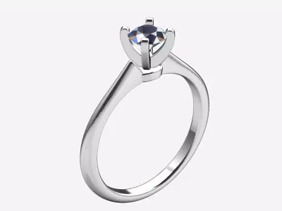 Solitaire Engagement Ring 3D print model 15
