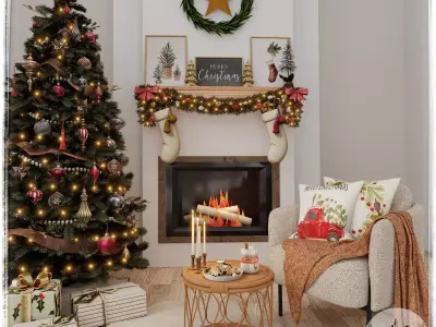Christmas Corner 2 Blender Scene 3D model