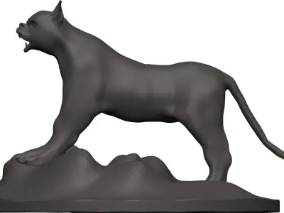 Caracal statue of tiger 3D model