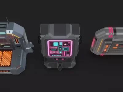 SciFi Terminals 23 Low-poly 3D model