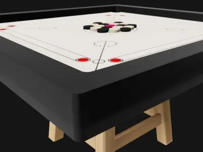 Carrom Board and Stool 3D Model Free Download Free 3D model