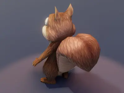 Cartoon Animated Squirrel 30 Animations 3D Model Low-poly 3D model