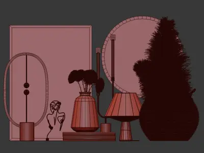 decorative set09-dried flower 3D model