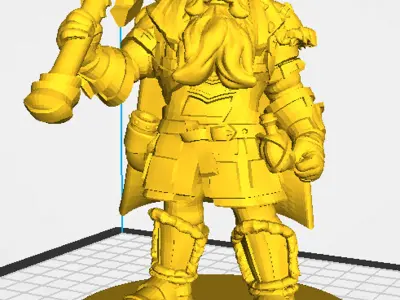Using golden elf holding axe Free 3D model