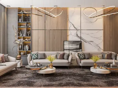 Luxury Living room 3D model 3D model