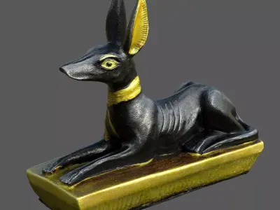 Anubis Dog Statue Low-poly 3D model