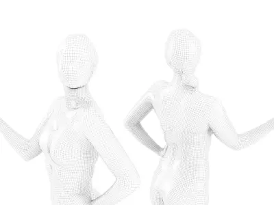 Slim sporty female 11 Low-poly 3D model