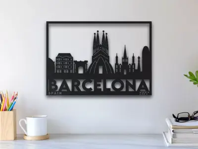 Barcelona Wall Art 3D print model