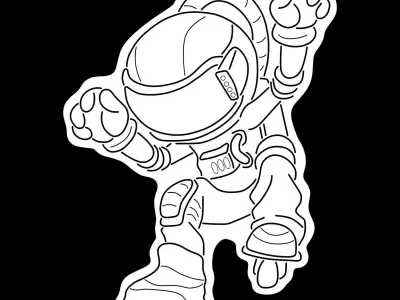 Astronaut Neon Sign 3D model