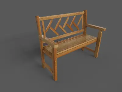 Street Bench Pack 22 Low-poly 3D model