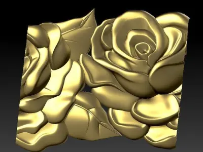 pattern CNC gold-plated sculpted wooden frame pattern 3D model  3D model