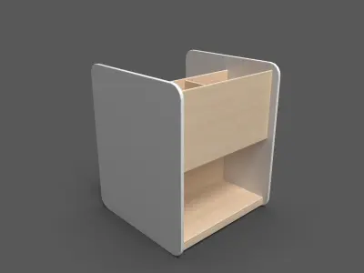 MaxiBacUp With Bench White Low-poly 3D model