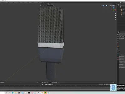 Game engine ready microphone Low-poly 3D model