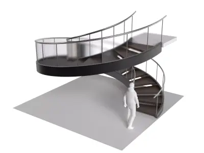 Spiral Staircase v3 Architectural Stairs 360 3D model