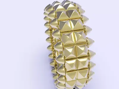  Clash Two Row Ring 18mm 3D print model