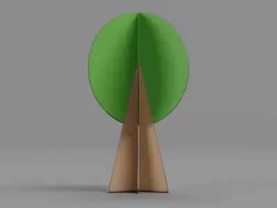 Paper Tree V2 Low-poly 3D model