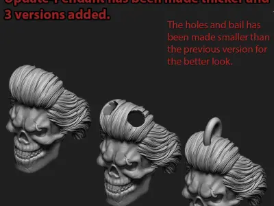 Skull pendant jewelry Bearded vol4 3D print model