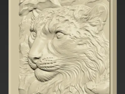 Leopard Head A43 3D print model
