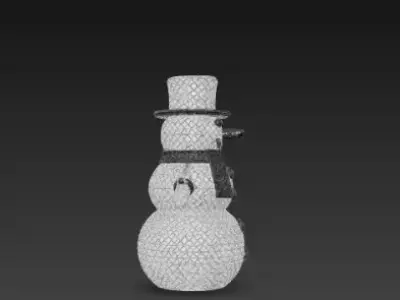 3D Christmas Snowman Model Winter Holiday Scene 3D print model